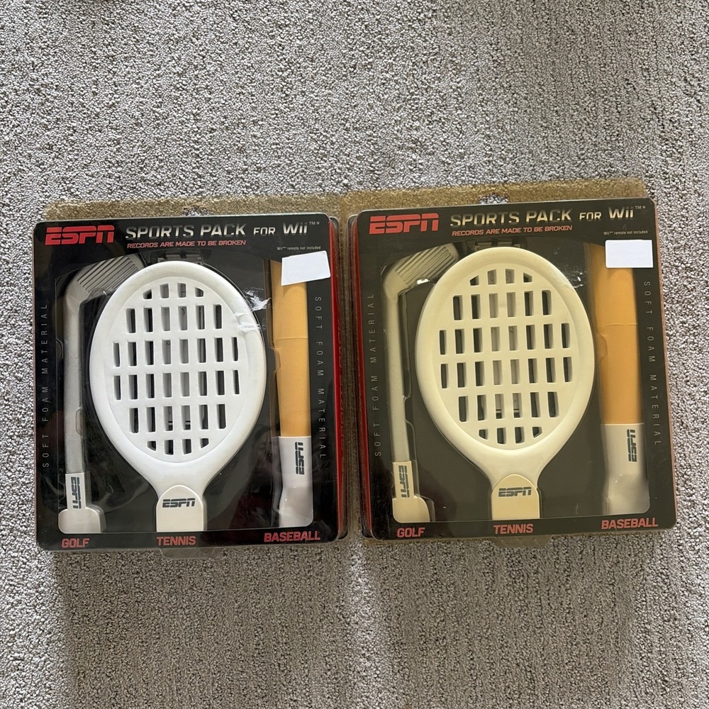 ESPN Sports Pack for Wii - Golf, Tennis, Baseball  Lot of 2 New In Package